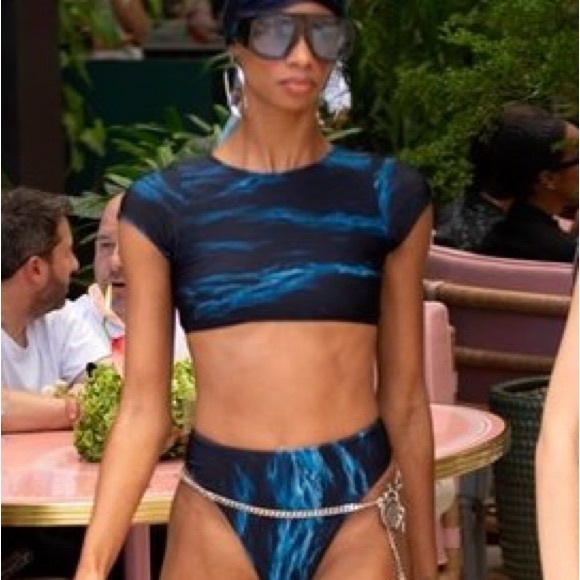 REVOLVE Other - Rangle Blue and Black Women's Swim Set